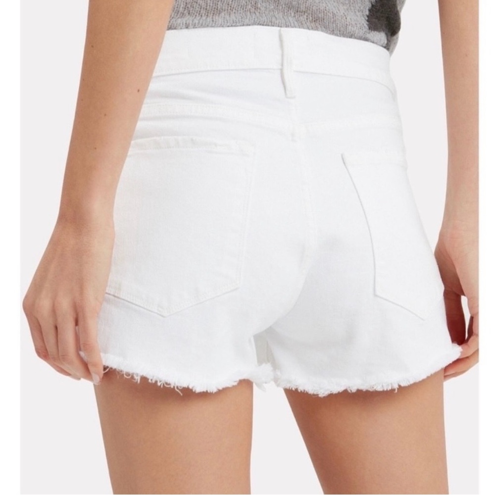 Frame Le Cutoff White Denim Cutoff Shorts - Picture 2 of 8